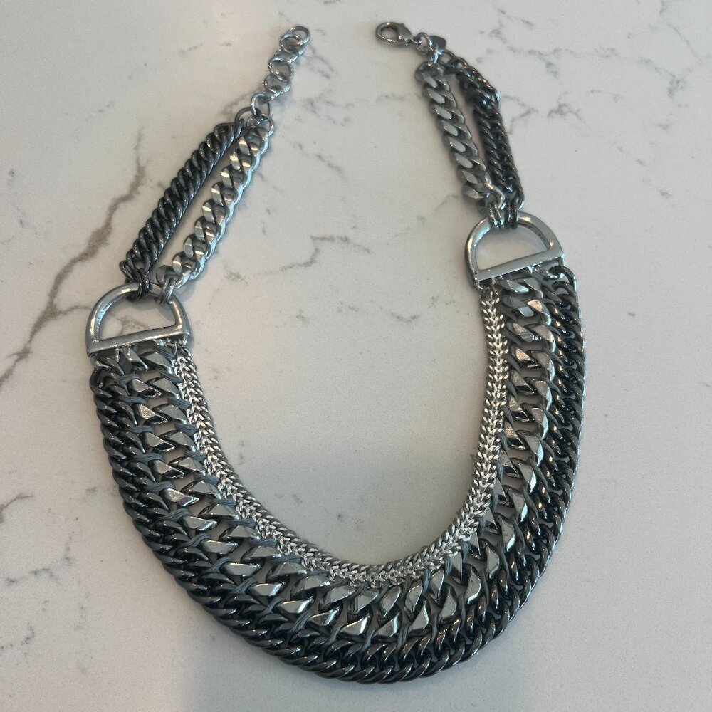 Stella & Dot silver mixed metals chocker